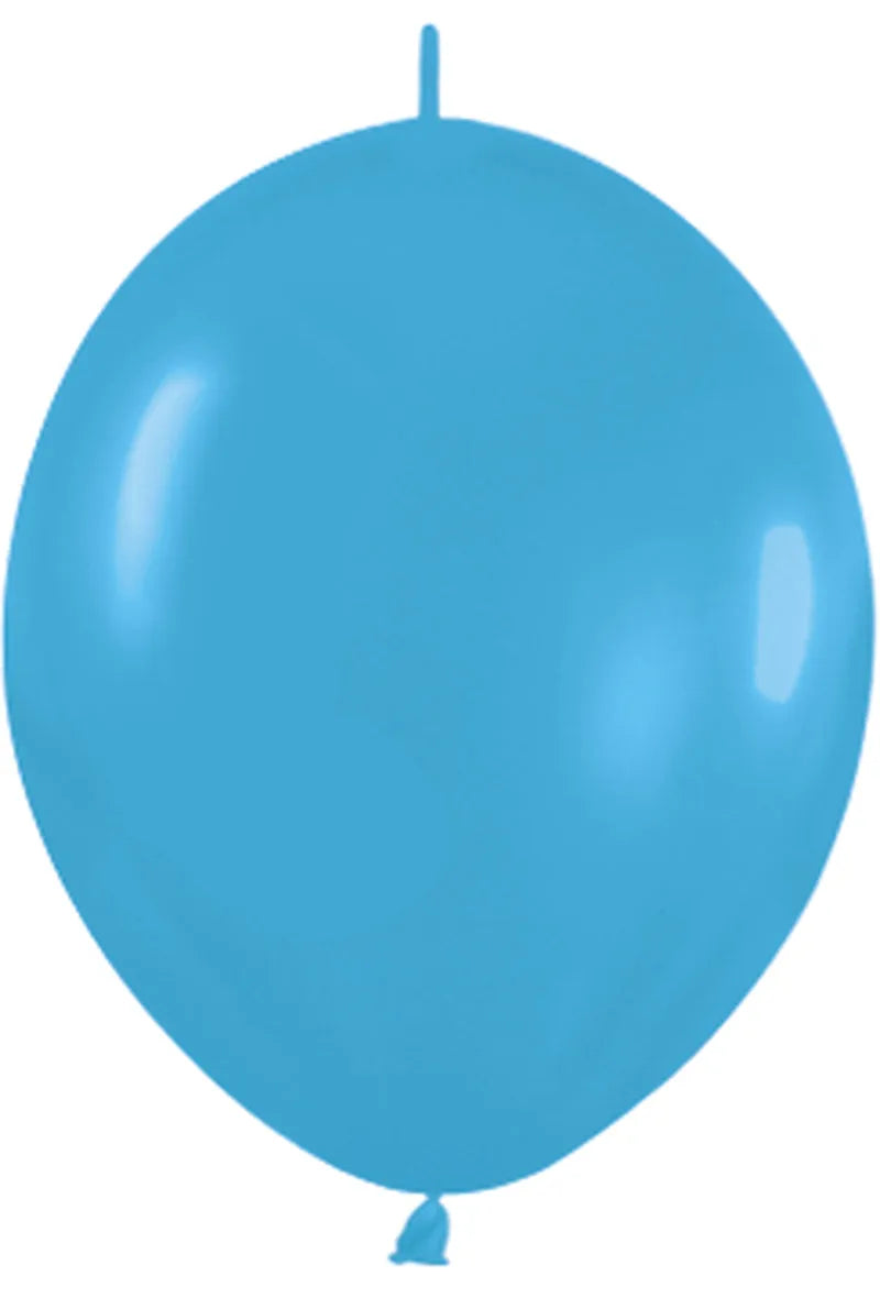 Link-O-Loon Fashion Solid Caribbean Blue Latex Balloons, Sempertex 12 Inch 30cm Balloons 100 Pack