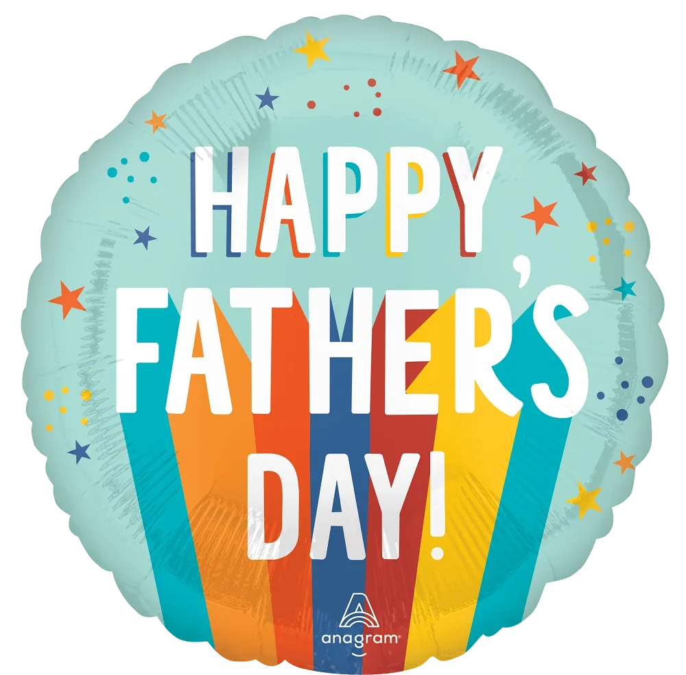 Standard 45cm 18 Inch Foil Balloon, Father's Day Playful Stripes