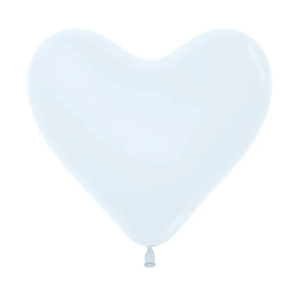 Heart Fashion Solid White Latex Balloons, Sempertex 12 Inch 30cm Balloons 50 Pack