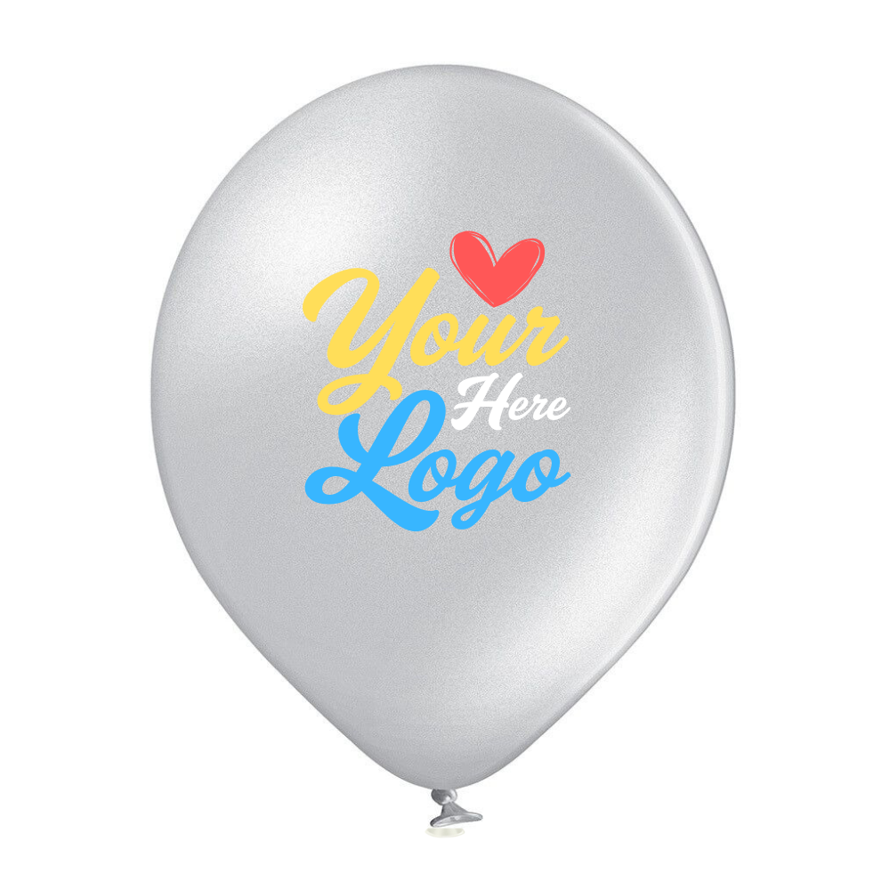 Metallic Colour Custom Printed 12 Inch 30cm Latex Balloons, Printed 1 Colour on 4 Sides or 4 Colours on 1 Side