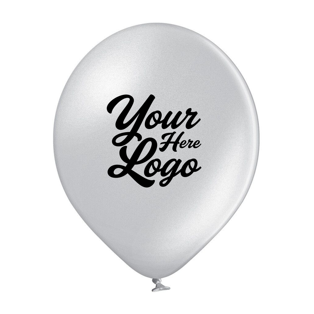 Metallic Colour Custom Printed 12 Inch 30cm Latex Balloons, Printed 1 Colour on 1 Side