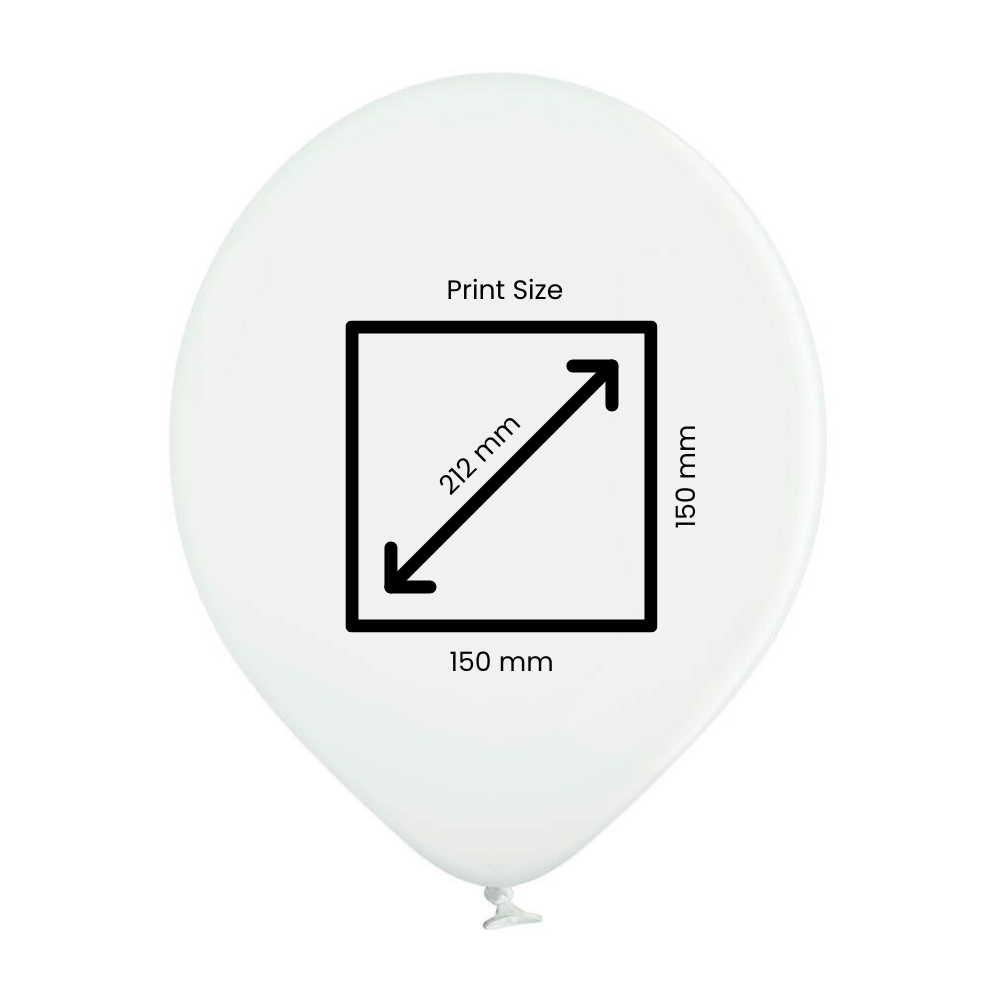 Chrome Colour Custom Printed 12 Inch 30cm Latex Balloons, Printed 1 Colour on 1 Side