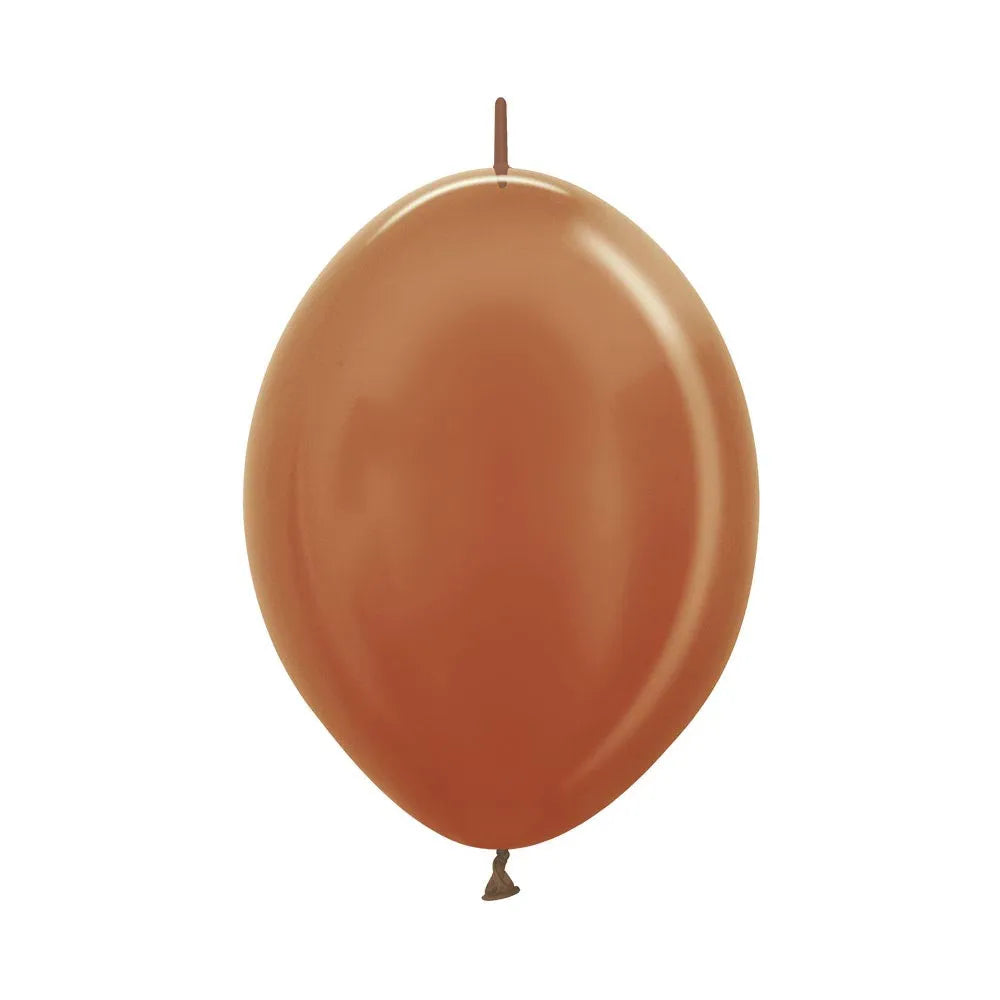 Link-O-Loon Metallic Copper Latex Balloons, Sempertex 12 Inch 30cm Balloons 100 Pack