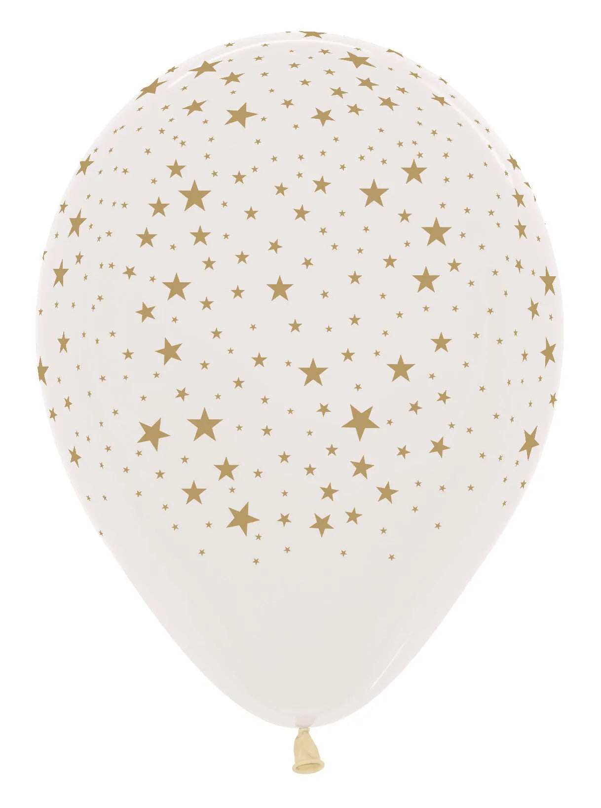 Printed Golden Stars on Crystal Clear All Over Print, Sempertex 5 Inch 13cm Balloons 50 Pack