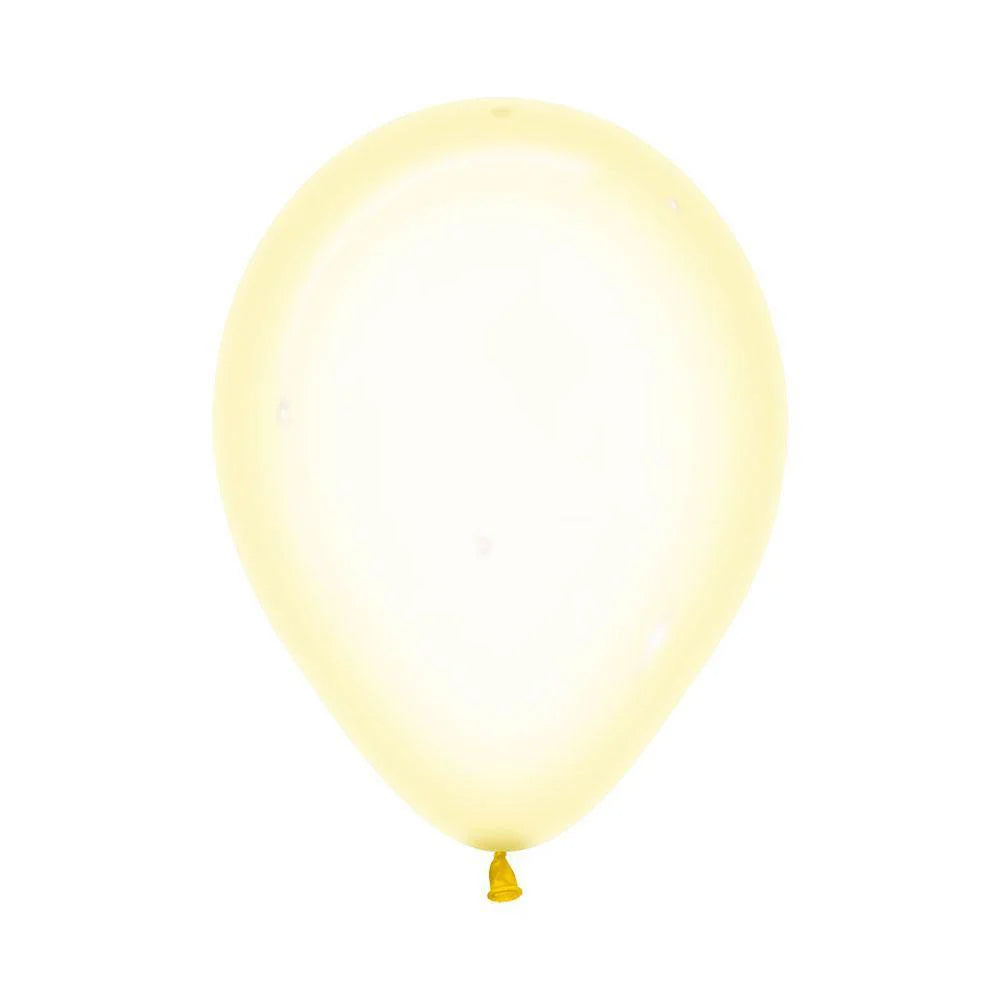 Sempertex Crystal Pastel Yellow Latex Balloons