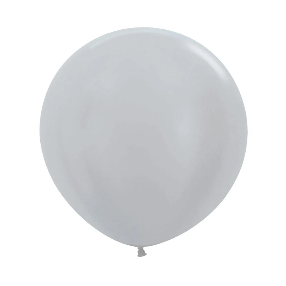 Sempertex Satin Pearl Silver Latex Balloons