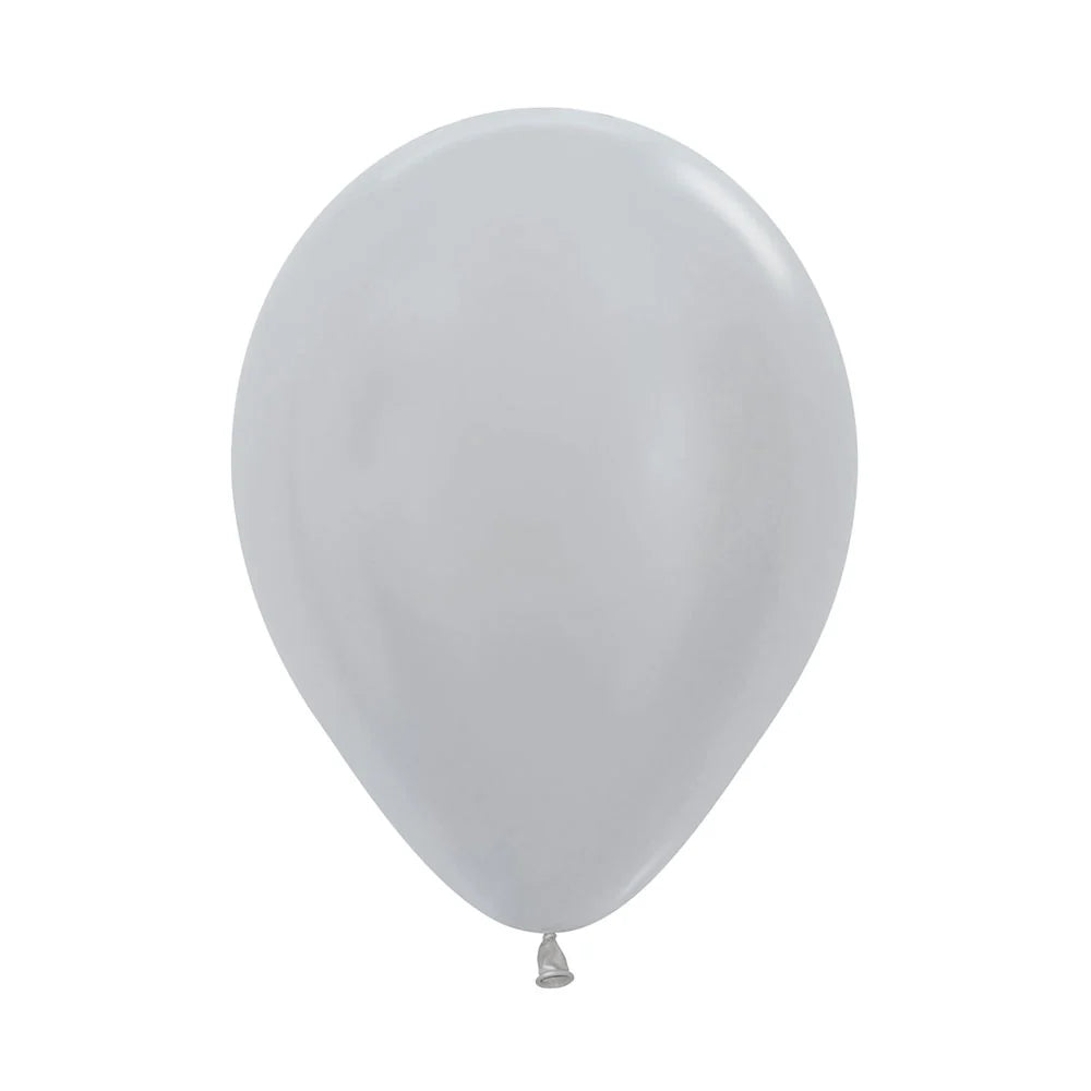 Sempertex Satin Pearl Silver Latex Balloons
