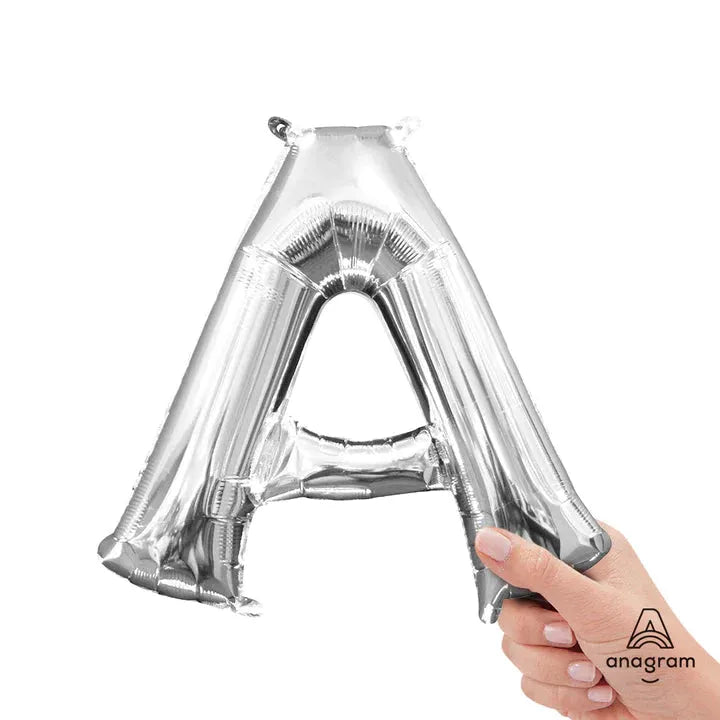 Letter A Silver, Mini 40cm 16 Inch Air-Fill Only Foil Balloon