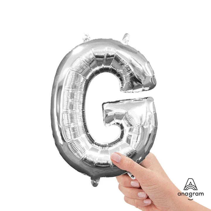 Letter G Silver, Mini 40cm 16 Inch Air-Fill Only Foil Balloon