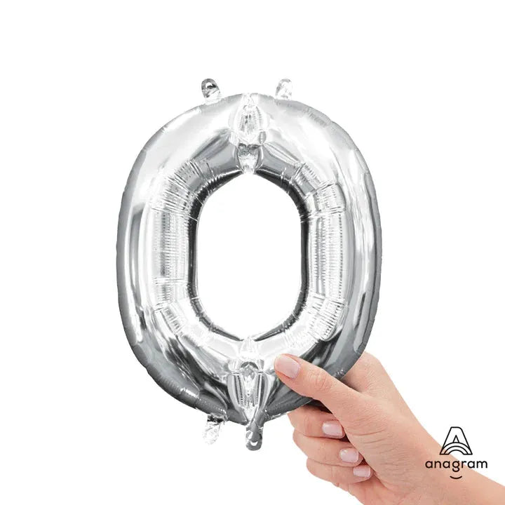 Letter O Silver, Mini 40cm 16 Inch Air-Fill Only Foil Balloon