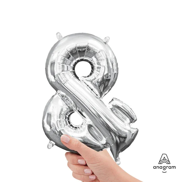 Symbol & Silver, Mini 40cm 16 Inch Air-Fill Only Foil Balloon