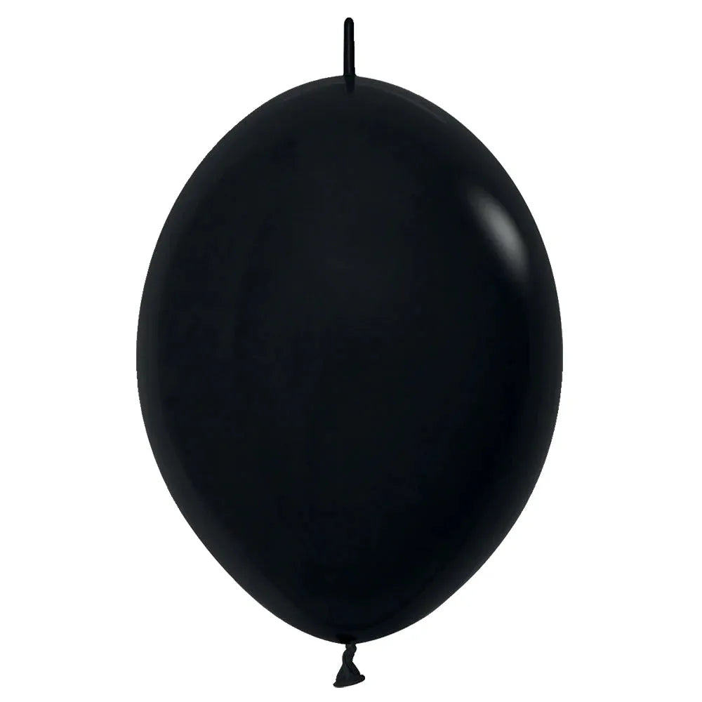 Link-O-Loon Metallic Pearl Black Latex Balloons, Sempertex 12 Inch 30cm Balloons 100 Pack