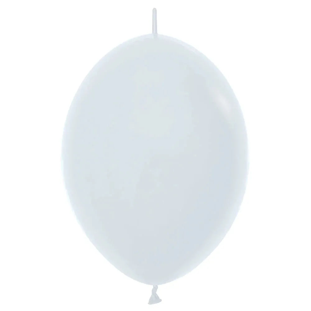 Link-O-Loon Fashion Solid White Latex Balloons, Sempertex 12 Inch 30cm Balloons 100 Pack