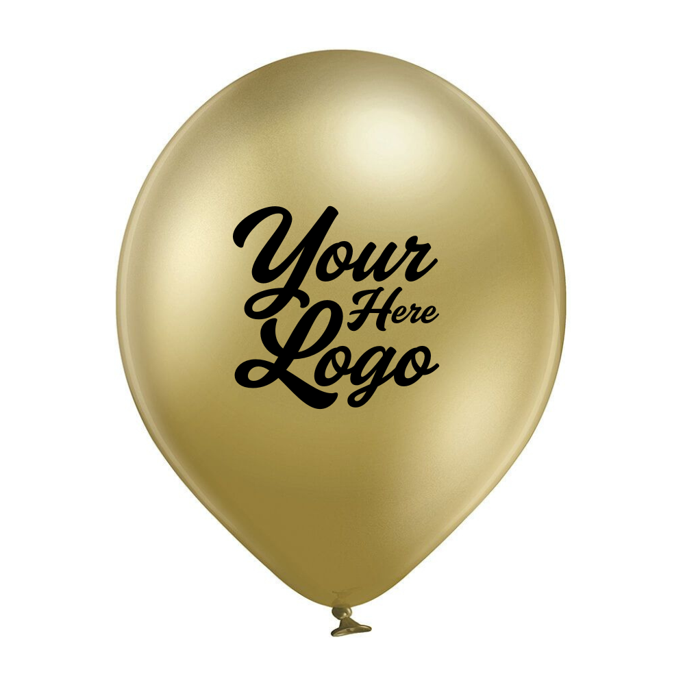 Chrome Colour Custom Printed 12 Inch 30cm Latex Balloons, Printed 1 Colour on 1 Side
