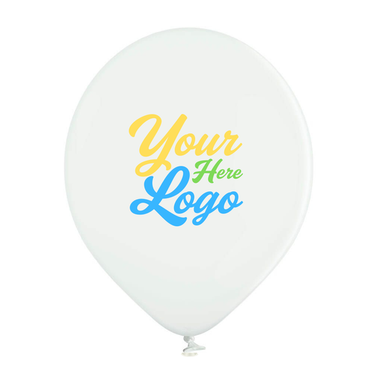 Standard Colour Custom Printed 12 Inch 30cm Latex Balloons, Printed 1 Colour on 3 Sides or 3 Colours on 1 Side