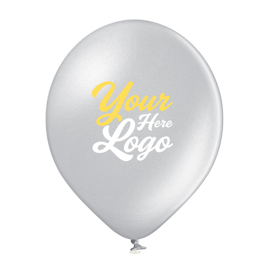 Metallic Colour Custom Printed 12 Inch 30cm Latex Balloons, Printed 1 Colour on 2 Sides or 2 Colours on 1 Side