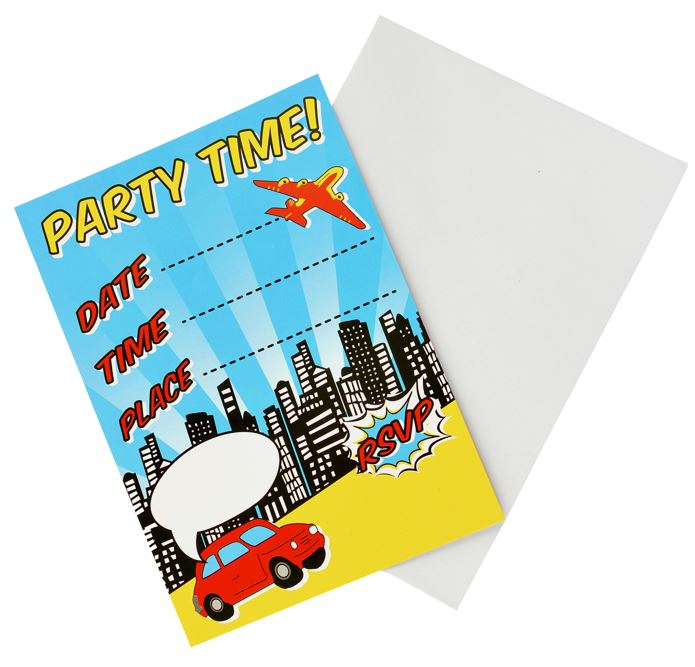 Pop Art Party Invitations 10 Balloon Supply