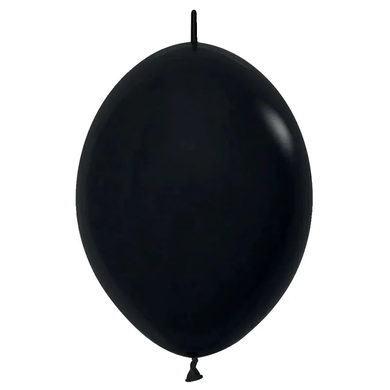 Link-O-Loon Fashion Solid Black Latex Balloons, Sempertex 6 Inch 15cm Balloons 100 Pack