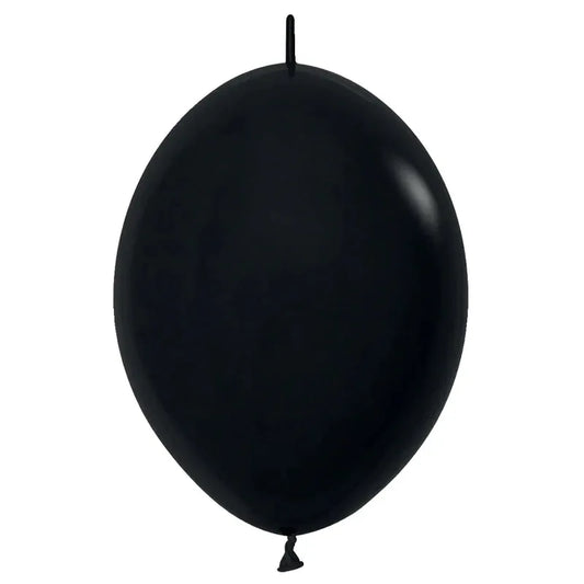 Link-O-Loon Fashion Solid Black Latex Balloons, Sempertex 6 Inch 15cm Balloons 100 Pack