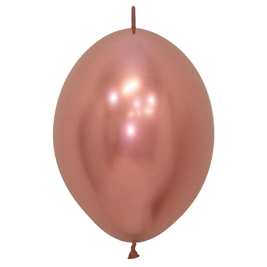 Link-O-Loon Metallic Rose Gold Latex Balloons, Sempertex 12 Inch 30cm Balloons 100 Pack