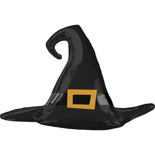 Satin Black Witch Hat Giant Super Shaped Foil Balloon